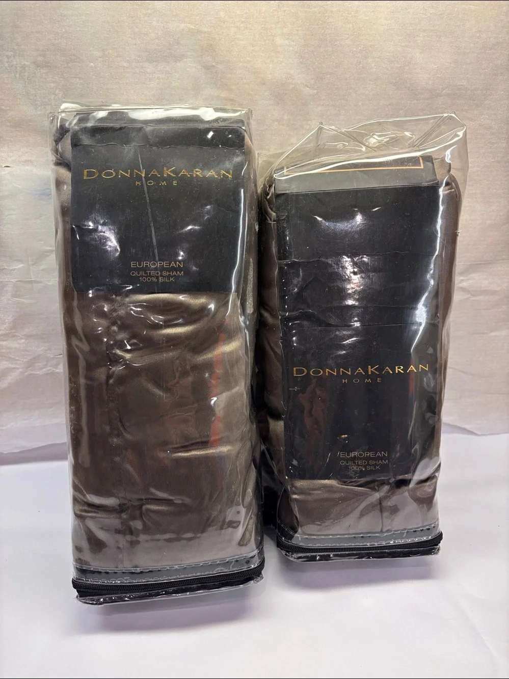 Donna Karan Silk Quilted European Shams in Shiitake Set of 2